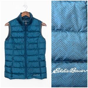 Eddie Bauer EB650 Down Puffer Vest Womens Sz S Teal Blue | Packable Lightweight